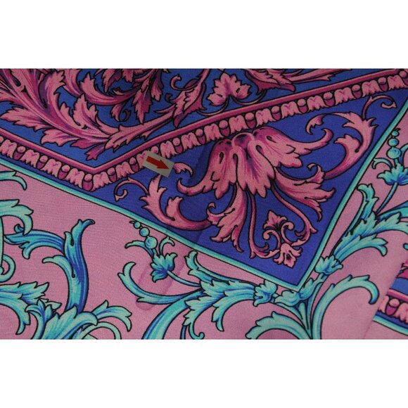Versace Mens Floral Silk Button Down Shir 41 / 16 Purple Pink Blue Green Paisley - Picture 9 of 12